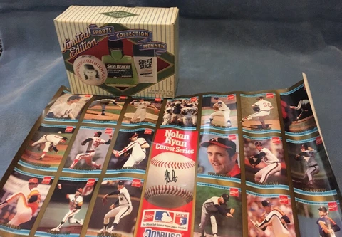 NOLAN RYAN MENNEN NEW BASEBALL AFTER SHAVE SPEED STICK Plus Poster Cover