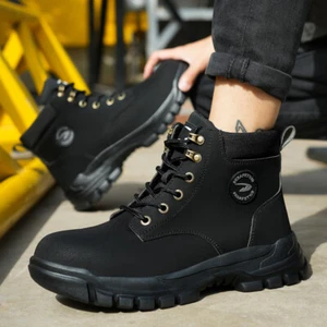 Botas de trabajo impermeables para hombre Zapatos de seguridad con punta de acero Zapatos antideslizantes indestructibles - Imagen 1 de 19