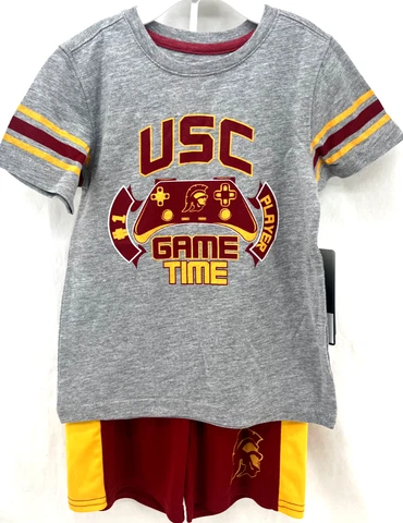 NEW USC Trojans Colosseum Game Time SS Shirt/Shorts Set Toddler Boys 3T Cover
