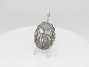 Native American Large Sterling Silver Pendant Navajo Handmade - Picture 1 of 8