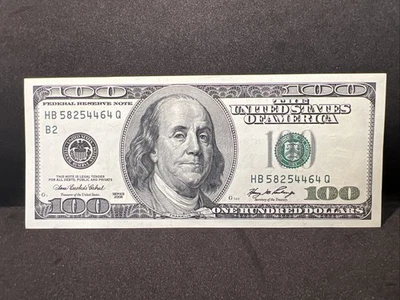 Series 2006 US One Hundred Dollar Bill Note $100 New York HB 58254464 Q - Image 1 of 4