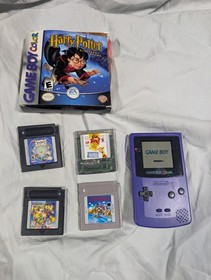 Nintendo Game Boy Color Grape Handheld System W/ 5 Free Games 