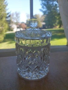 Vintage Cut Glass Candy Dish with Lid - Foto 1 di 5