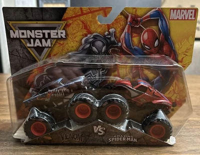 Monster Jam Marvel Venom vs. The Amazing Spider-Man 1:64 Trucks - Image 1 of 3