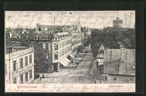 Wilhelmshaven, Gökerstraße aus der Vogelschau, Ansichtskarte 1906 - Bild 1 von 2