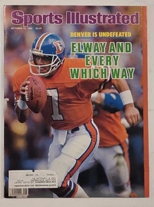 1986 Sports Illustrated October 13th Issue with Mailing Label John Elway - Picture 1 of 2