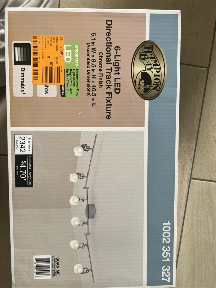 Hampton Bay 29206-hbu 6-light 4 FT Chrome Integrated LED Track Lighting Kit