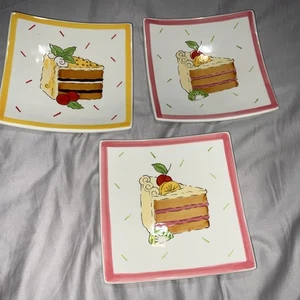 Woodard & Charles 4 Platos Cuadrados para Pasteles 6.5" Pintados a Mano Tailandia P65 LOTE DE 3 - Imagen 1 de 24