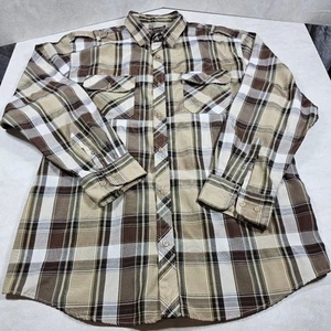 Schwarz Lack Herren 4XL braun kariert Langarm Hemd mit Knopfleiste gebraucht - Bild 1 von 10