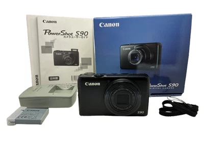 Canon PowerShot S90 Digital Camera Black 10MP 3.8x Zoom [Very Good] - Image 1 of 4