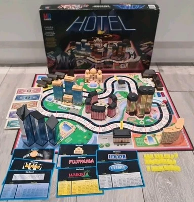 Vintage Hotel Board Game MB Games 1986 (missing 1 Lamp Post) - Image 1 of 4