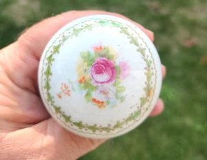 Vintage Set Porcelain Door Knobs  Floral  - Picture 1 of 6