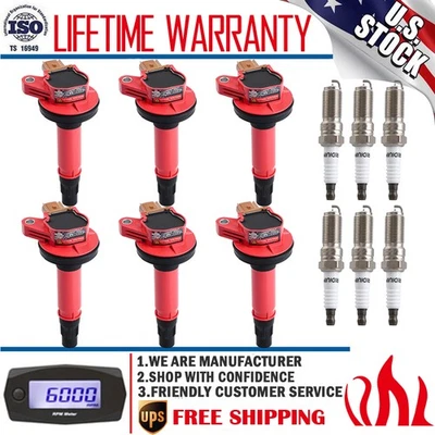 Paquete de 6 bobinas de encendido y bujías de iridio para Ford Explorer UF646 2011-2018 3,5 L Foto 1 de 4