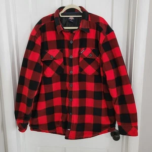 Dickies Mens Buffalo Plaid Fleece Jacket SIZE 2XL Chore Coat Work Wear Outdoor - Picture 1 of 8