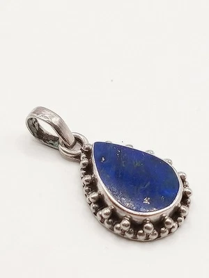 Ciondolo Vintage X Collana Argento 925 Goccia Lapislazzulo  - Immagine 1 di 4