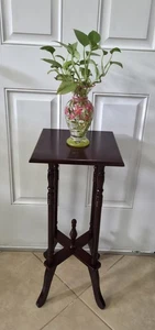 Vtg French Style Mahogany Wood Side Table/ Plant Stand 27"x11.75" - Picture 1 of 24