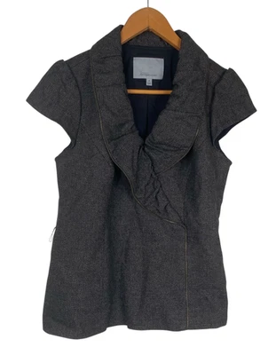 Classiques Entier Women's Structured Zipper Old Money Career Top Gray Size M - Image 1 of 4