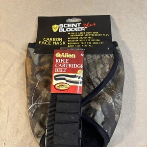 Two Piece Hunting Set. Scent Blocker Carbon Face Mask And  Rifle Cartridge Belt. - Picture 1 of 5