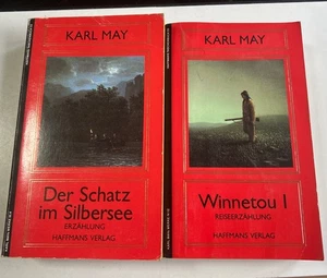 2 Karl May Bücher Winnetou 1 Der Schatz Im Silbersee Hafens Verlag - Foto 1 di 5