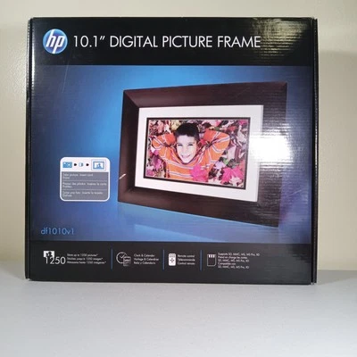 HP 10.1” Digital Picture Photo Black Frame DF1010p1  10.1 in Holds 1250 Images - Image 1 of 4