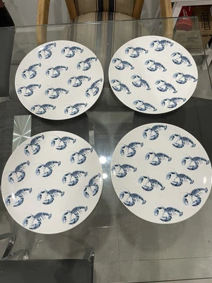 Studio Nova Y0724 Lobster Blue 12” Large Plate Round Platter Set of 4 - Image 1 of 4