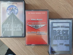 3 x BEST ROCK ANTHEMS & BEST ROCK BALLADS EVER Double Cassette Compilation Album - Picture 1 of 8