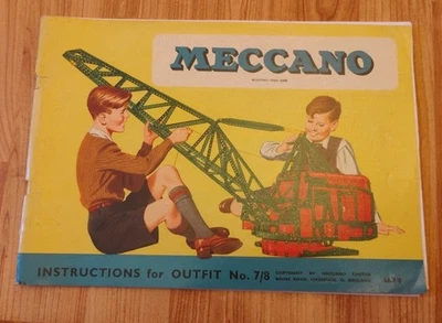 Manual de instrucciones original vintage de Meccano England para atuendo No. 7/8 Foto 1 de 4