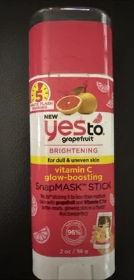 Vitamin C Mask Yes To Grapefruit Glow Boosting Brightening Snap Mask Stick • New - Image 1 of 2