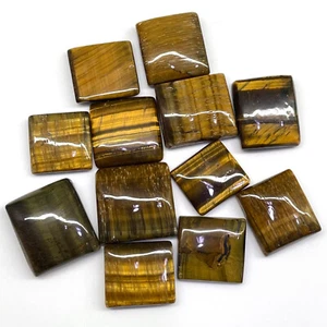 12 Pcs Natural Tiger Eye 18.8-24.6mm Mix Cabochon Loose Gemstones Wholesale Lot - Picture 1 of 18