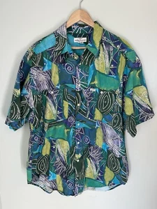 VTG Guess Georges Marciano Button Front Crazy Abstract Print Shirt USA Mens XL - Picture 1 of 4