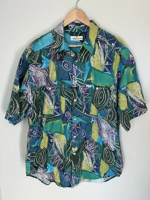 VTG Guess Georges Marciano Button Front Crazy Abstract Print Shirt USA Mens XL - Image 1 of 4