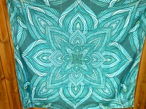 Z25 ~ TEAL BLUE MANDALA WALL TAPESTRY ~ 60" X 50" ~ NEW - Picture 1 of 3