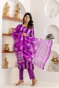 Traditional Indian Kurti Set with Pant and Dupatta – Ethnic Wear for Women - Picture 1 of 4