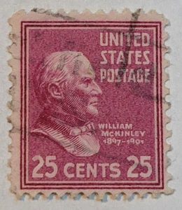 US-Briefmarke ~ William McKinley ~ 1897-1901 ~ 25¢ rote Briefmarke - Z22 - Bild 1 von 6