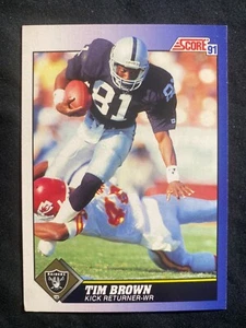 1991 SCORE #14 TIM BROWN NM/MT NFL FOOTBALL CARD - Picture 1 of 1
