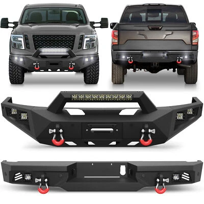 Front or Rear Bumper For Nissan Titan XD 2016-2025 W/ Sensor Holes + Winch Mount - Image 1 of 4