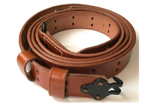 US M1907 Leather Sling WWII M1 Garand Leather Rifle Sling (Leather & Steel - Picture 1 of 6