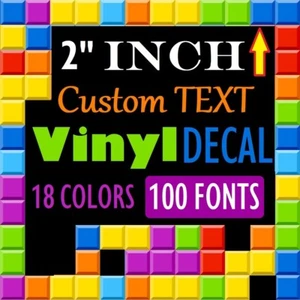 2" HIGH Custom Made Personalized Vinyl Lettering Sticker Decal Sign Name Numbers - Picture 1 of 12