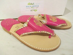 Sandalia de cuero con chanclas Palm Beach LuxeCrafted para mujer talla 5 bordada EWH como nueva - Imagen 1 de 6