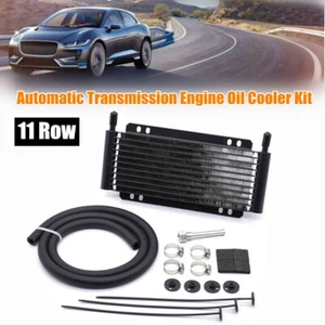 11 Row Car Rapid Cool Automatic Transmission Oil Cooler Radiator Cooling Fan Kit - Foto 1 di 9