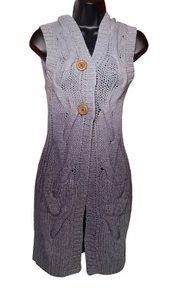 Free People Damenpullover Wollmischung Kapuze ärmellos grau Größe Small Petite - Bild 1 von 12