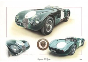 PRINT JAGUAR C TYPE 1953 LIMITED EDITION 650 NEW CHRIS DUGAN LE MANS - Picture 1 of 5