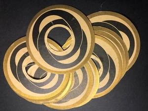 11 Vintage NOS Black / Gold Round Alcohol Bottle Neck Labels  - Picture 1 of 3