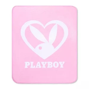 [04272498] Playboy Bunny Heart Fleece Blanket - Picture 1 of 3