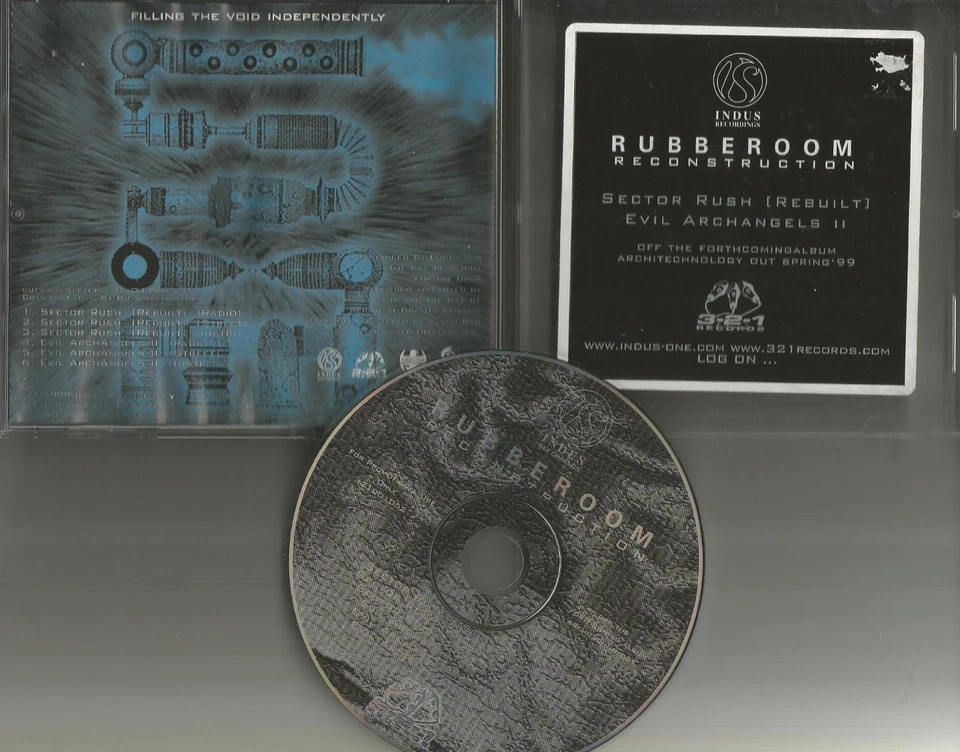 RUBBEROOM Sector Rush / Evil 6TRX w/ RARE & INSTRUMENTAL PROMO DJ CD single 1999 Foto 1 de 1