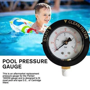 Pool Filter Pressure Gauge Spare Water System Repair Waterproof Bottom Mount - Picture 1 of 7