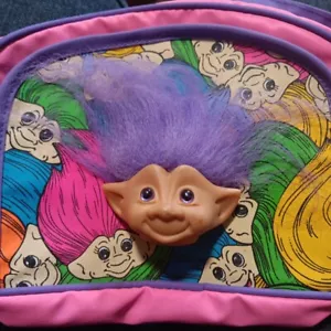 Very Rare Vintage Hand Bag Purse Girls 6 X 8 Treasure Trolls 1992 Ace Novelty - Picture 1 of 8