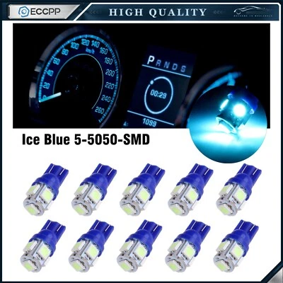 10x Ice Blue 5-SMD T10 168 194 2825 LED Bulbs Car License Plate Lights 12V - Изображение 1 из 4