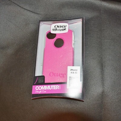 Funda de teléfono OtterBox Commuter Series para Apple iPhone 4 y 4S rosa/blanco Foto 1 de 4