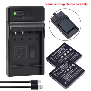 Battery or USB Charger for Panasonic DMW-BCF10 DMW-BCF10PP CGA-S009 CGA-S/106B - Picture 1 of 44